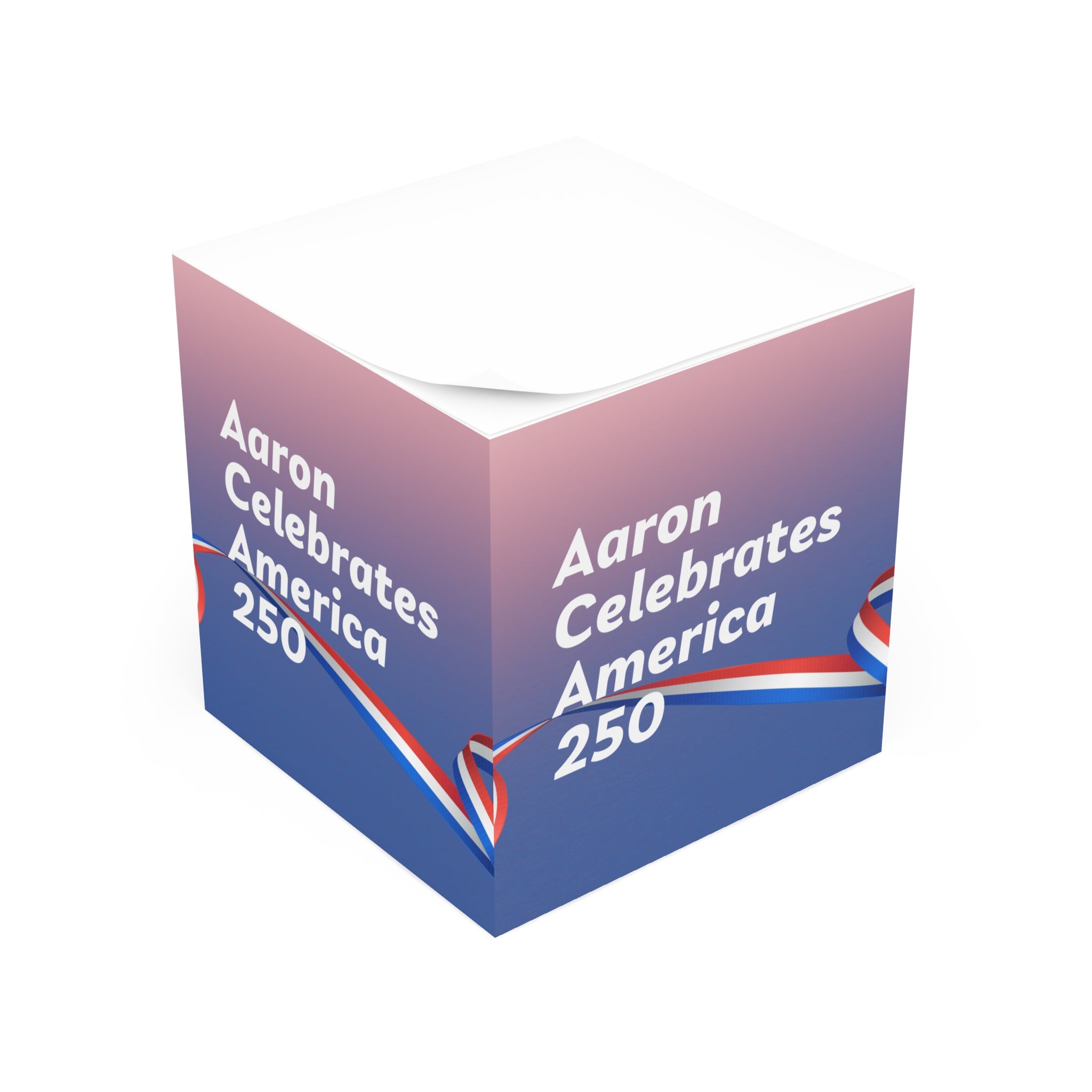 Aaron Celebrates America 250 Sticky Note Cube