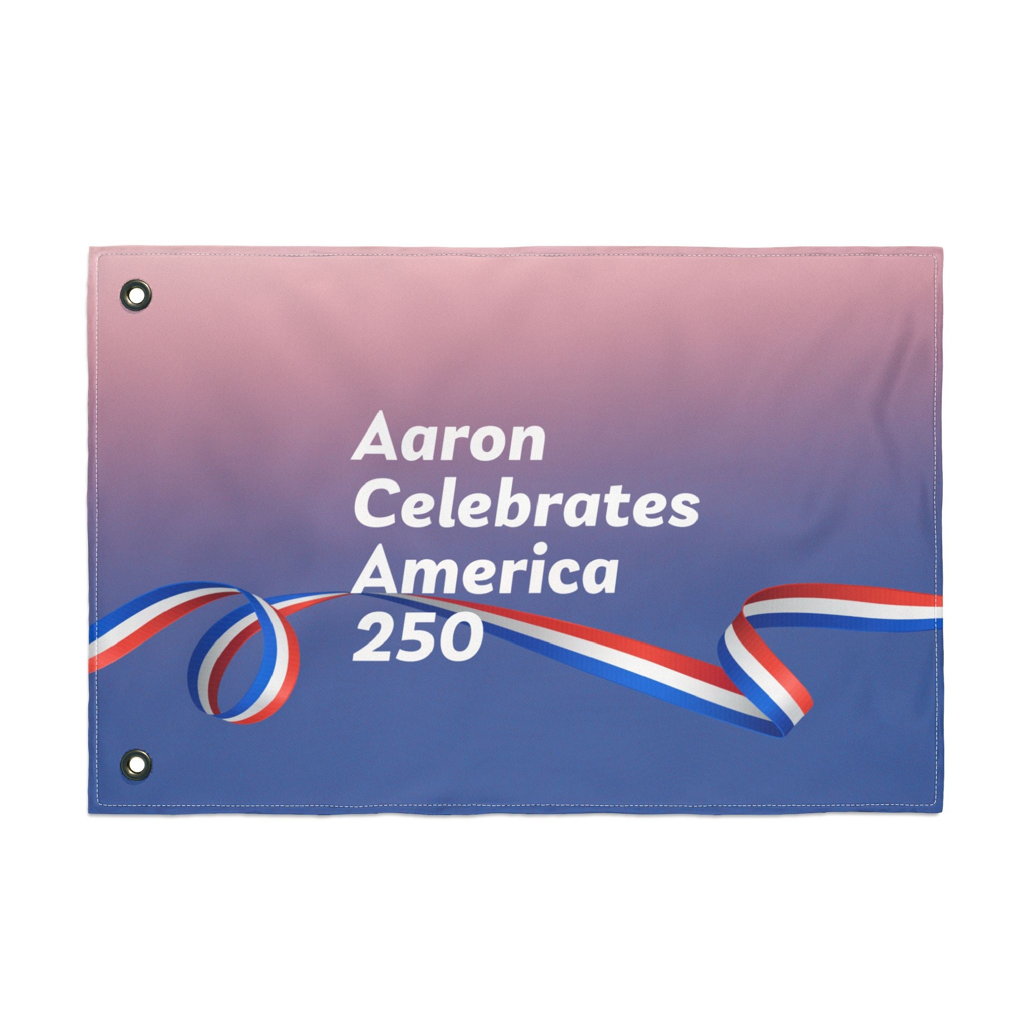 Aaron Celebrates America 250 Flag